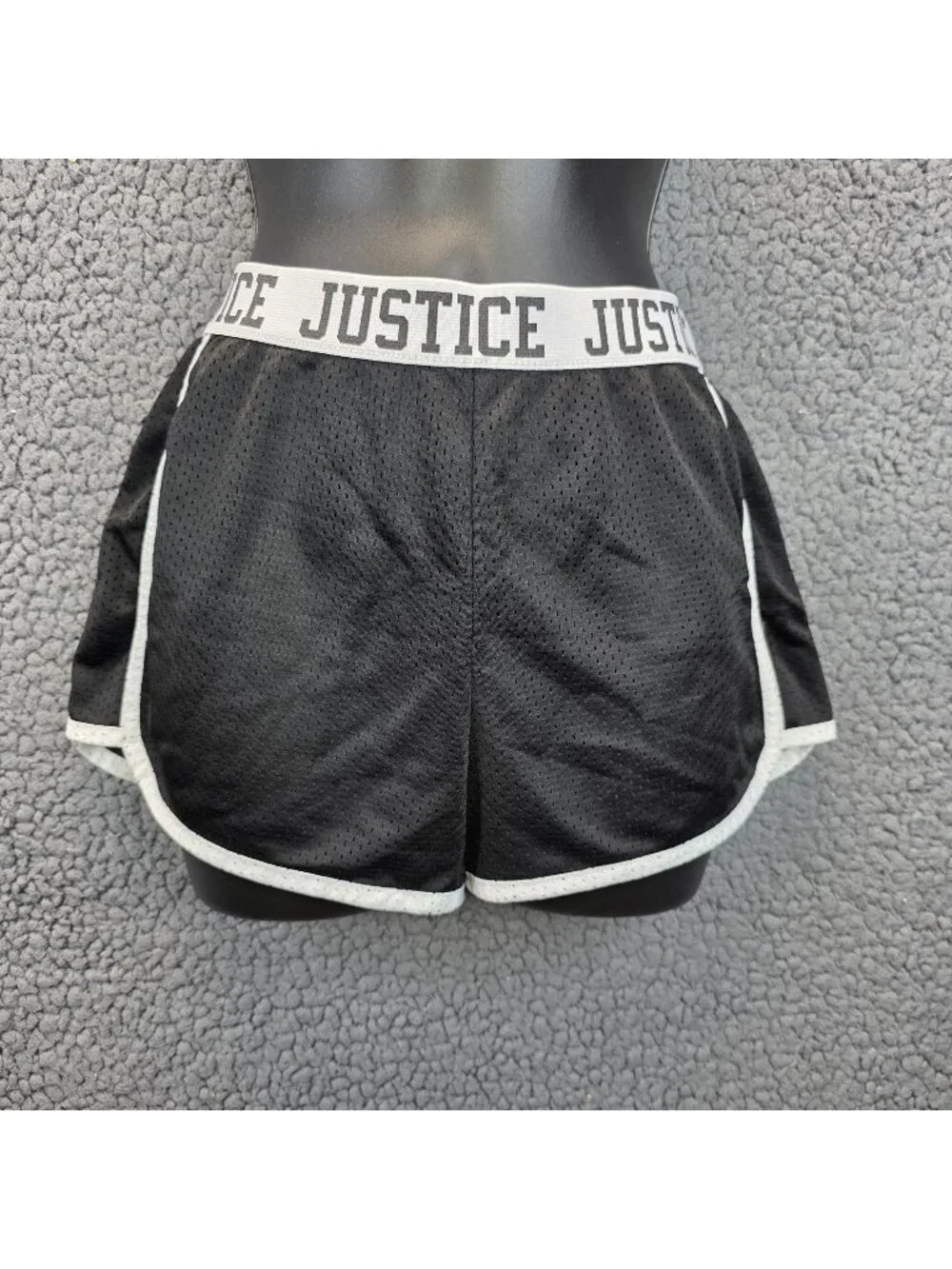 Justice Active Mesh Shorts Girls 14-16 Black Sporty Tween Streetwear Athletic